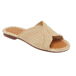 Carrie Forbes Salon Natural Raffia Slide Sandals Size 7/EU 38